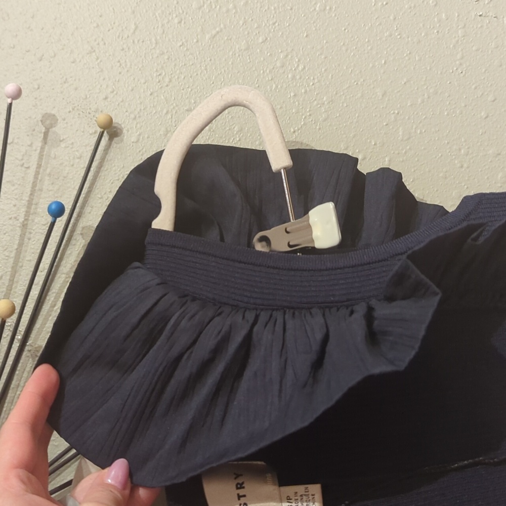 Industry Republic Clothing Women's Size Small Navy Blue Flutter Top Ribbed Nwt - Picture 9 of 12